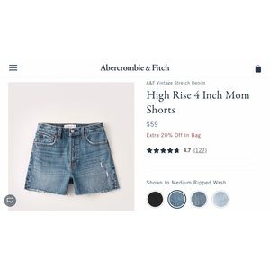 Abercrombie high rise 4 inch mom shorts